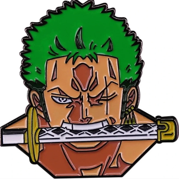 Green sword enamel one piece Luffy manga pins anime manga pop Zoro otaku mens gi - Picture 1 of 7